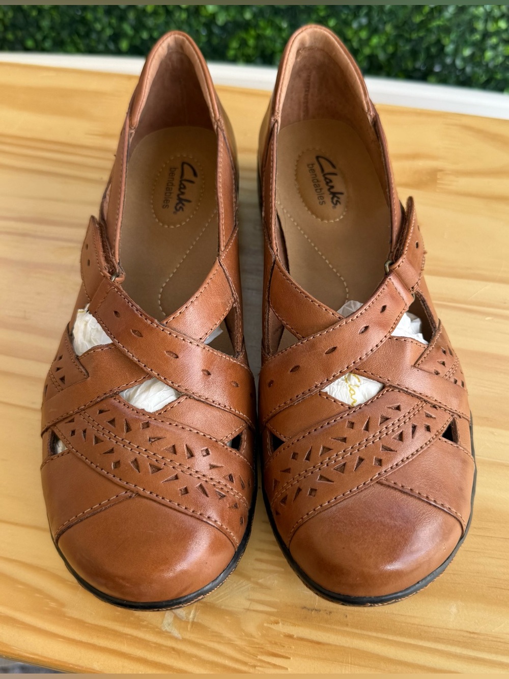 Clarks Bendables Brown Leather Mary Janes 9M